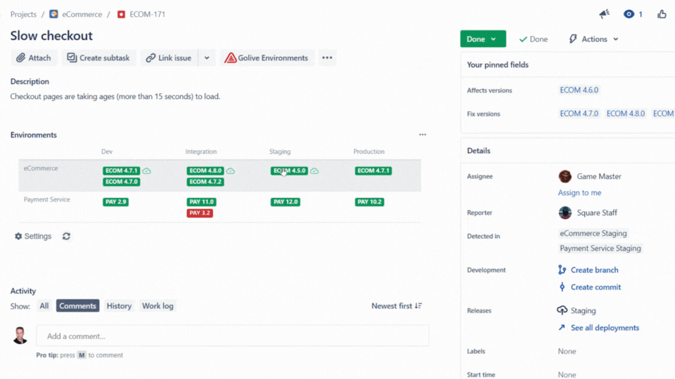 Jira Cloud - Issue Deployment Screen Final.gif